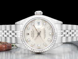 Rolex Datejust Lady 26 Jubilee Argento Jubilee 69174 Silver Lining Diamanti